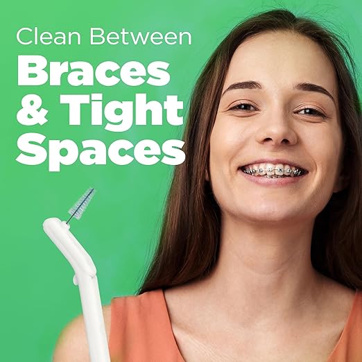 GUM Proxabrush Go-Betweens Refills - Tight - Compatible with GUM Permanent Handle -Reusable Interdental Brushes for Tight Teeth - Soft Bristled Dental Picks, 8 Count