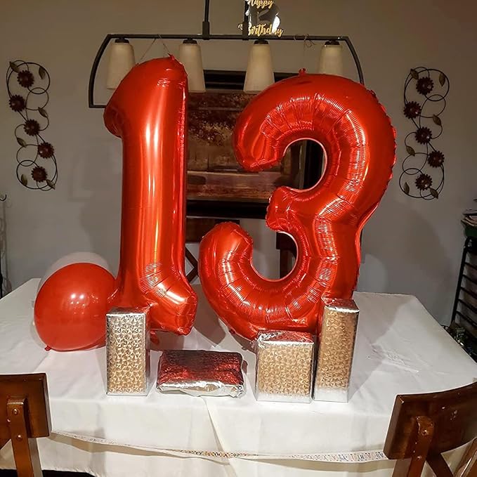 40 Inch Red Number 1 Balloon Large Red Foil Balloon Red 1 Balloons Mylar Helium Balloon for 1st Birthday Party Decorations Girls Boys Baby Shower Wedding Anniversary Decoration