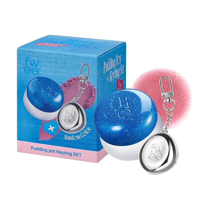 fwee Blurry Pudding Pot + Keychain SET | Airbrushed Blush & Lip, Buildable Pigment, Long-lasting, Lightweight, Easy to Blend, Natural Soft Matte Finish Makeup – Wavy (Muted Pink) | 0.17 oz