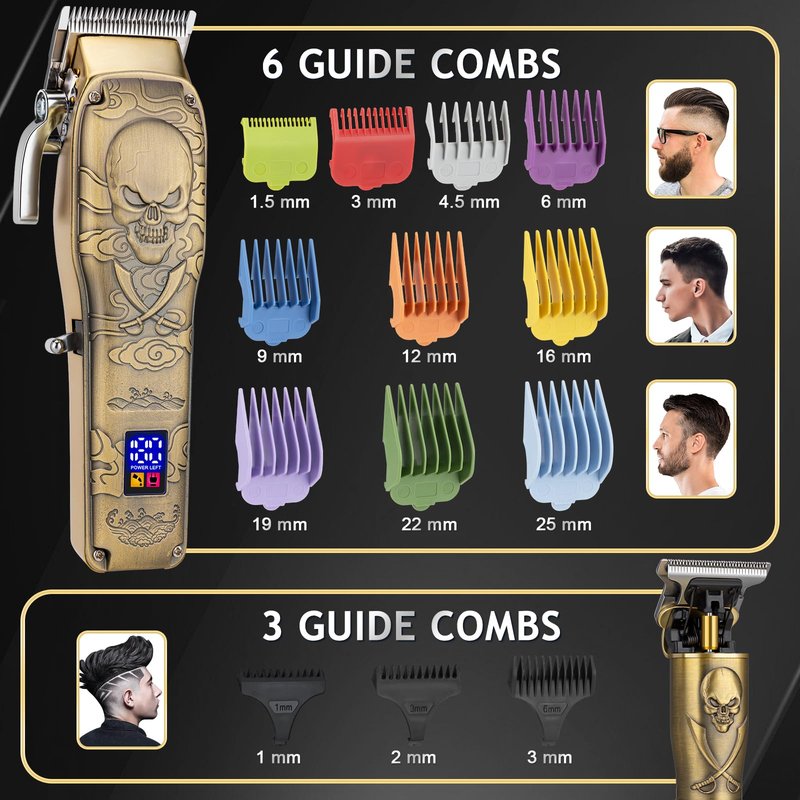 Audoc Professional Cordless Hair Clippers for Men Pro Li Outliners Trimmer Low Noise Hair Trimmer for Men Quiet Metal Housing Hair Cutting Kit for Home Barber Kid Father