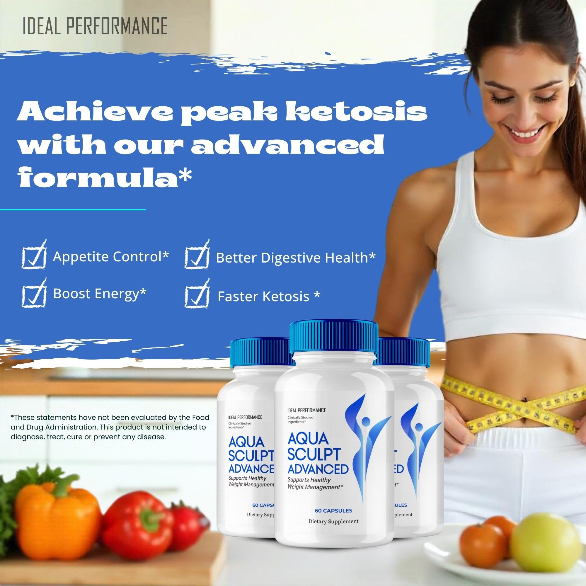 Aqua Sculpt Capsules, Official Aqua Sculpt Supplement Pills - Maximum Strength, All Natural Keto Capsule to Sustain Active Lifestyle & Fitness Goals, Overall Health Sculpt Reviews (60 Capsules)