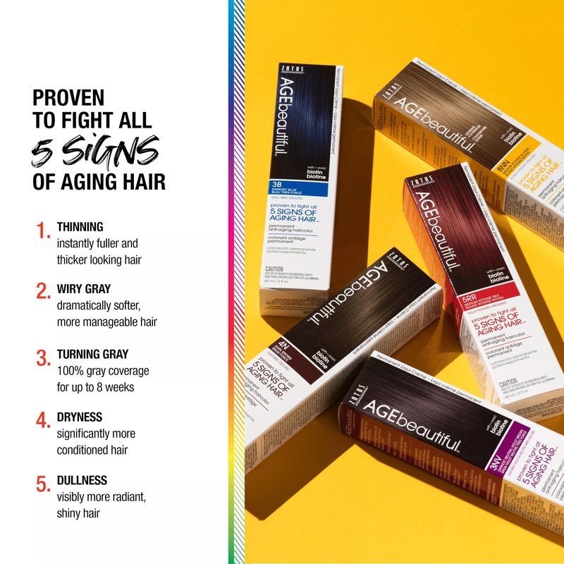 AGE beautiful Root Touch Up Hair Color Spray, Temporary Gray Root Concealer for Roots, Hairline & Thinning Hair, Adds Volume, Water & Sweat Resistant, Black, 2 Fl Oz