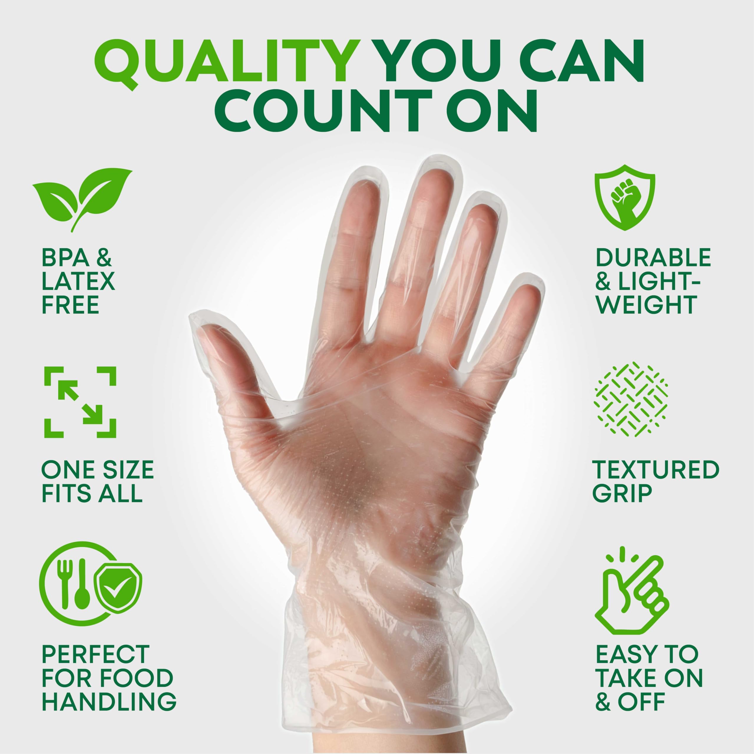 Keppi 1200 pcs Disposable Gloves - BPA & Latex Free - Gloves Disposable Latex Free - For Food Handling - Food Safe - For Cooking - Bulk Purchase - Great Fit - Plastic