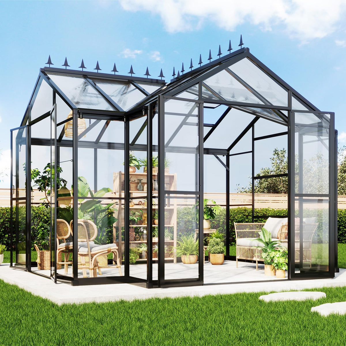AMERLIFE 12 x 10 x 8-Ft Hybrid Polycarbonate Greenhouse