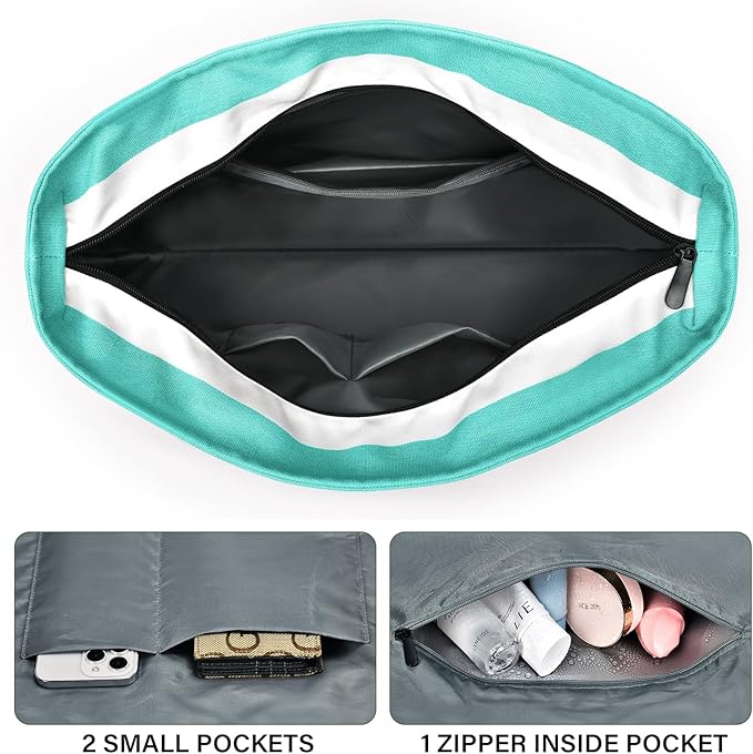 Becokan Beach Bags for Women Large Canvas Beach Tote Bag Beach Bags Waterproof Sandproof Swim Pool Bag Travel Essentials