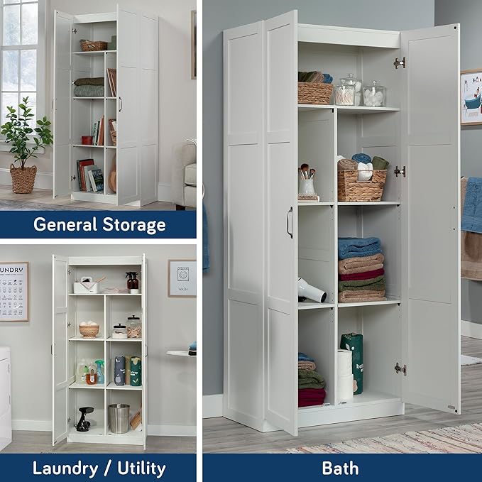 Sauder Select Storage Cabinet/ Pantry cabinets, White finish