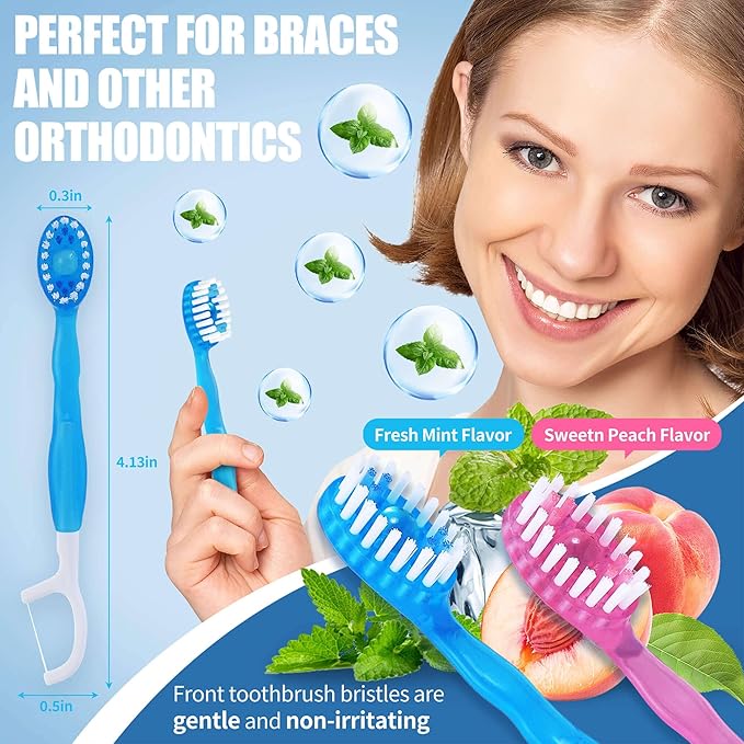 36 Pack Mini Disposable Toothbrushes – 5-in-1 Prepasted Travel Toothbrush with Toothpaste Floss & Pick for Hotel Camping Flight Car Guest Use – 9ct per Portable Case Essentials for Women Men Kids
