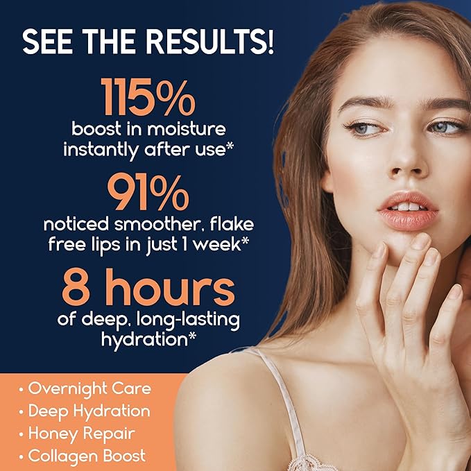 Lip Mask Overnight with Hyaluronic Acid & Collagen, Lip Sleeping Mask for Dry Cracked Lips, Moisturizing, Hydrating, Exfoliating Night Treatment for Lip Care (Peach) (0.7, Peach)