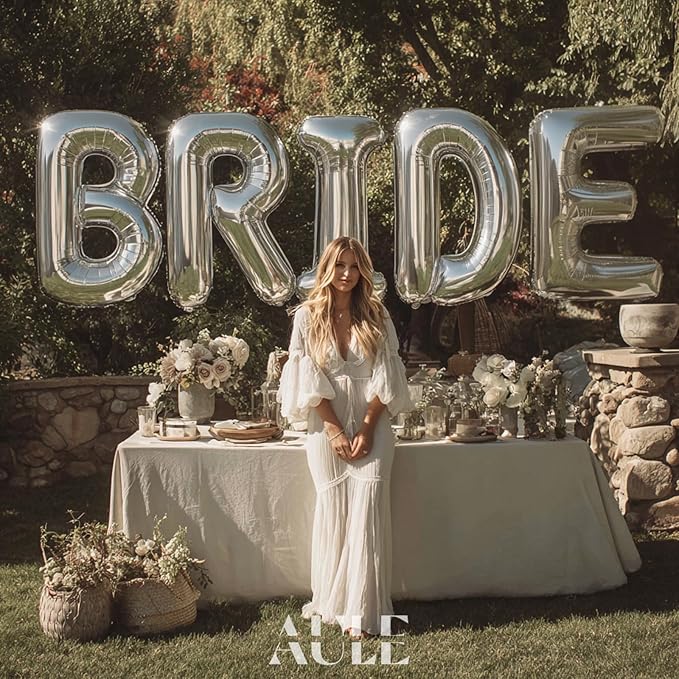 AULE 40 Inch Big Letter Balloon Silver F Large Foil Helium Alphabet Balloons A-Z for Birthday Anniversary Graduation New Year Party Decoration Supplies
