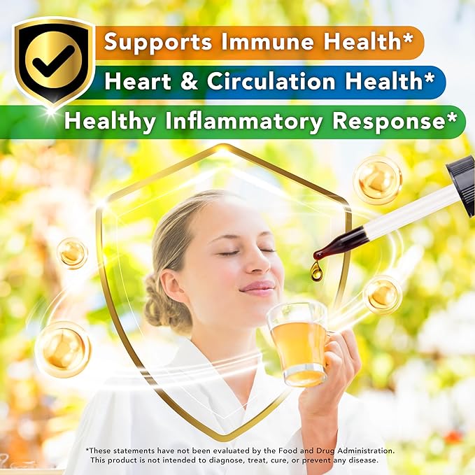 Lovita Bee Propolis Liquid Extract 500mg, 5:1 Resin Drops with 18% Bioflavonoids, Alcohol-Free Antioxidant, Immune Support & Throat Soothing, Gluten-Free, Non-GMO, 1 Fl Oz (30 mL), 90 Day Supply