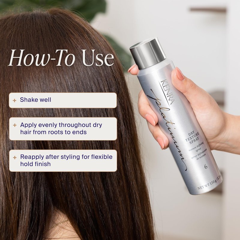 Kenra Platinum Dry Texture Spray 6 | Defining Styler | Increases Fullness | Absorbs Oils & Impurities | Ultra-Lightweight, Non-Drying Formulation | All Hair Types | 5.3 oz