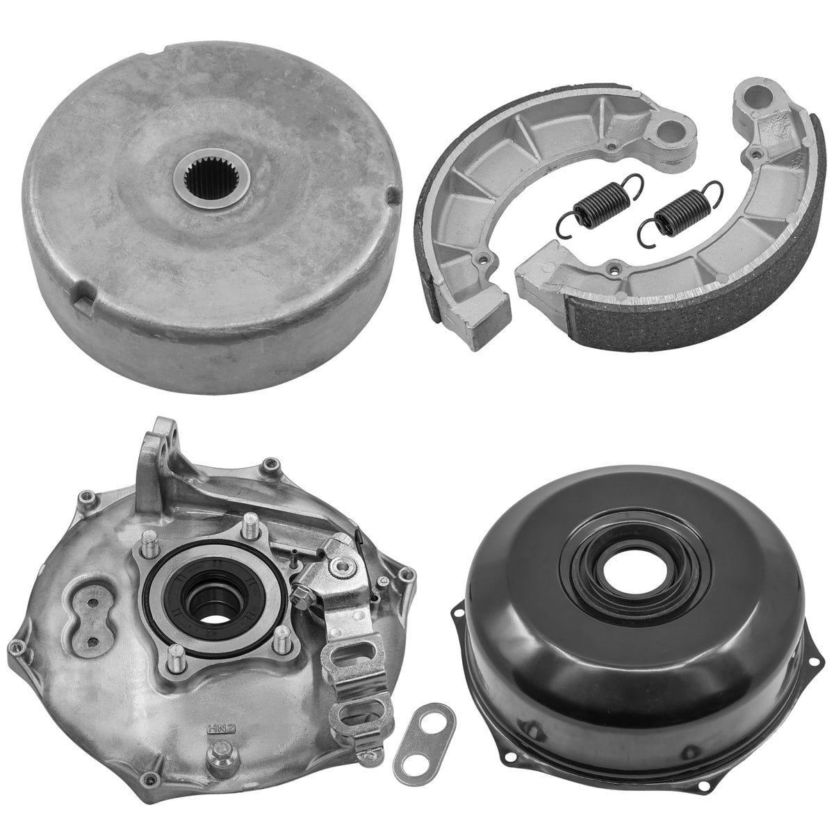 Caltric 43010-HN2-000 Rear Brake Panel & Drums With Shoe Compatible with Honda Foreman Rubicon 500 TRX500 2001-2014 / Foreman 50