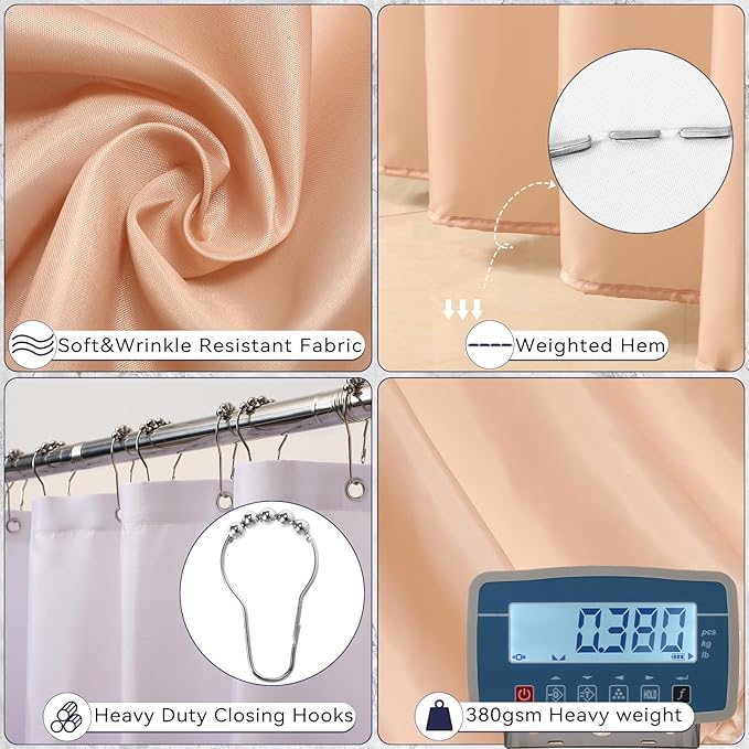 White Bathroom Accessories, 24 Pieces White Bathroom Accessories Set with Shower Curtain, Bath Towels, Trash Can, Soap Dispenser and Soap Dish for Bathroom/Housewarming