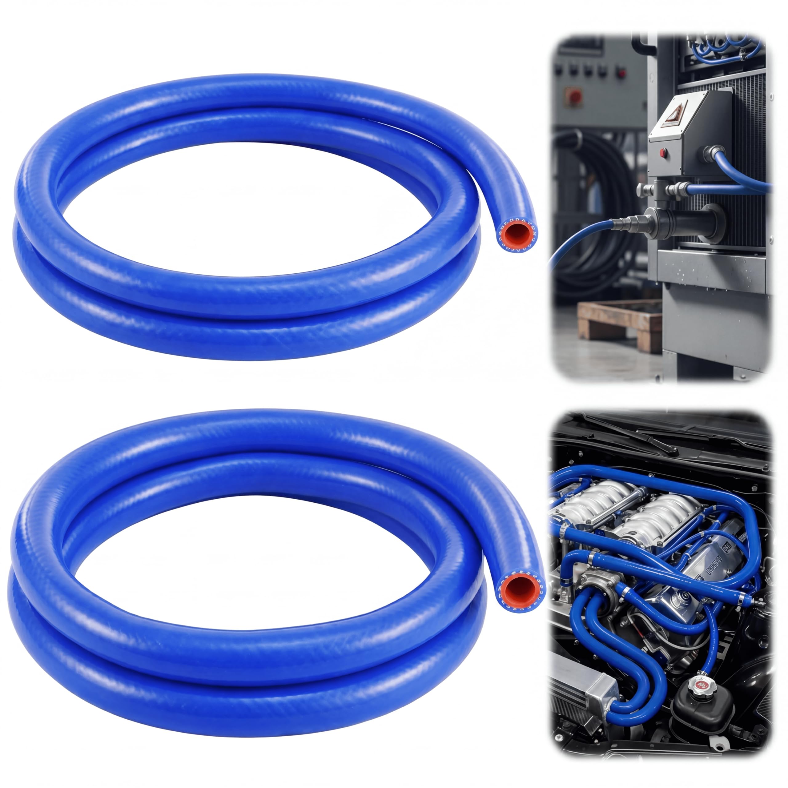 Outus 2 Pcs 5/8 ID 3/4 ID Silicone Heater Hose 5ft Roll, Coolant Radiator Straight 75/85 Psi Pressure Reinforced High Temperatur