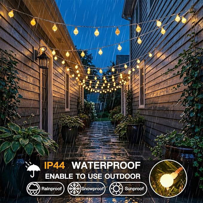 suddus String Lights for Bedroom, 33ft 100 Led Connectable Globe String Lights Indoor, Hanging Fairy Lights Plug in with Remote for Classroom, Room, Dorm, Outdoor, Christmas Tree Decor, Warm White