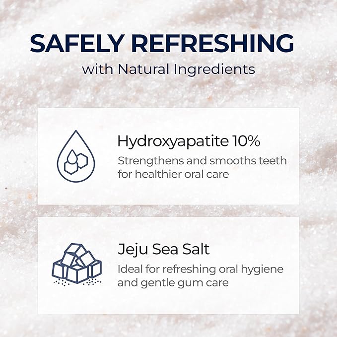 1950 Mineral Salt Blue Toothpaste - Whitening Toothpaste for Sensitive Teeth - Jeju Lava Seawater Salt with Hydroxyapatite for Gum Care, Fluoride Free, Green Tea Freshness, SLS Free (3.5 oz)