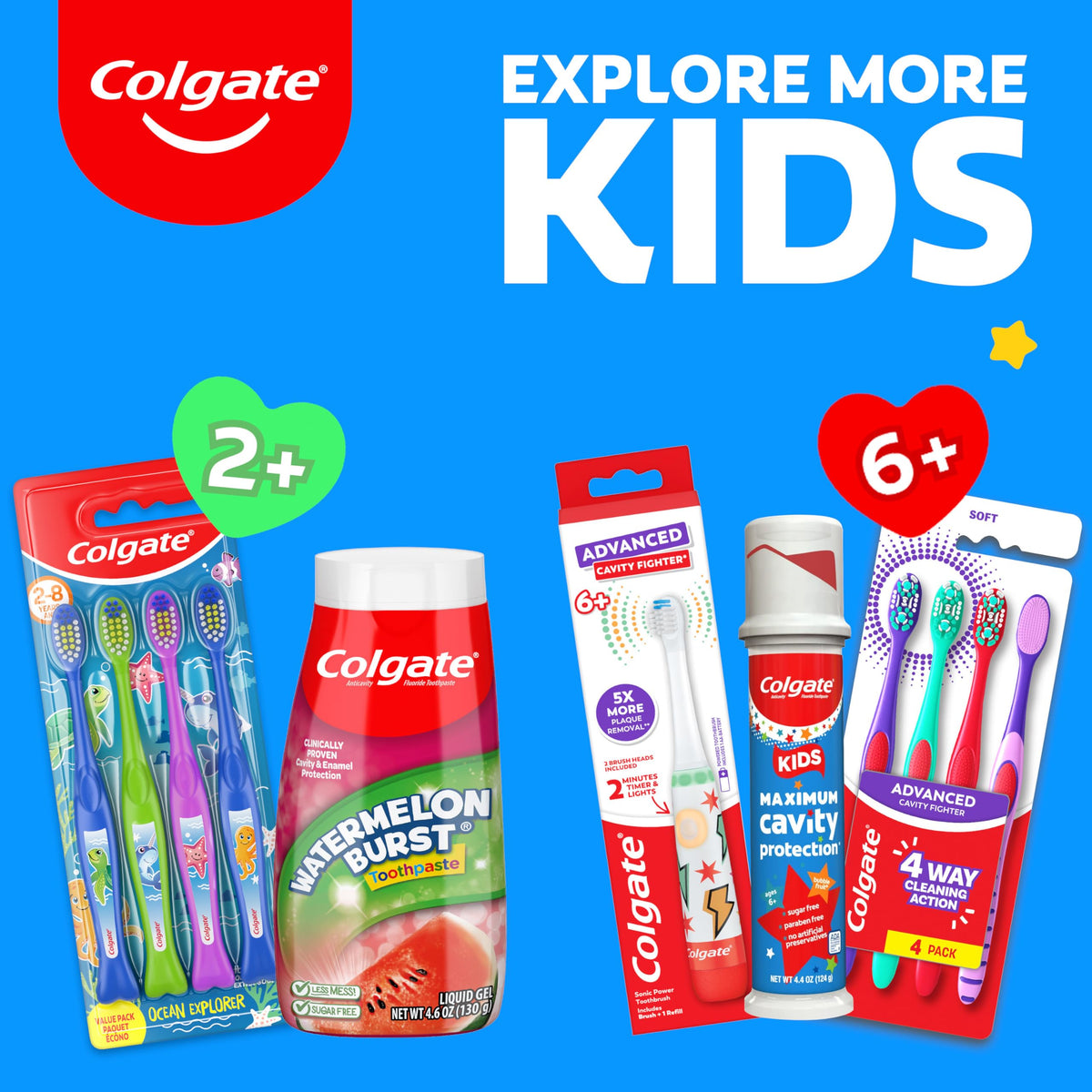 Colgate Kids Toothpaste Pump with Fluoride for Cavity Protection, Ages 6+, ADA Accepted, Bubble Fruit, 4.4 Ounce, 6 Pack