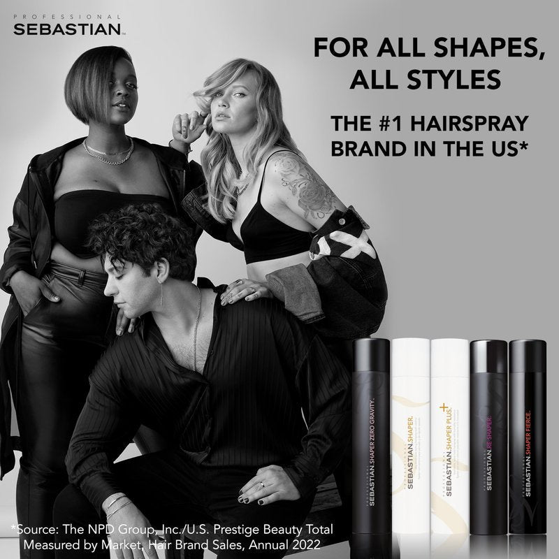 Sebastian Professional Shaper, Classic 80% VOC, Humidity-Resistant, Medium to Strong Hold, 24-Hour Control, Travel Size, Mini Hairspray, 1.5oz