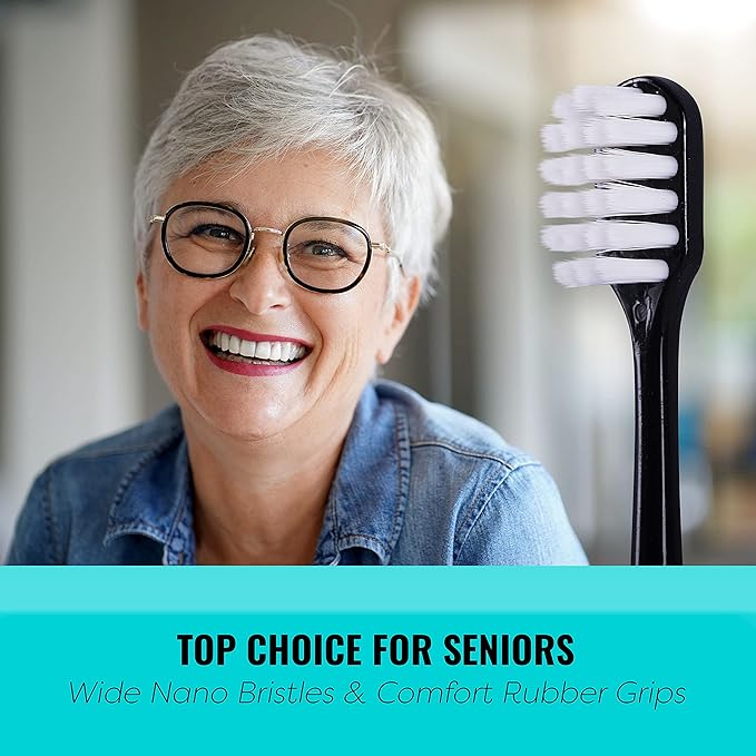 Extra Soft Toothbrush for Sensitive Gums - Ultra Soft Bristles, Perfect for Adults (4 Pack - Extra Wide)