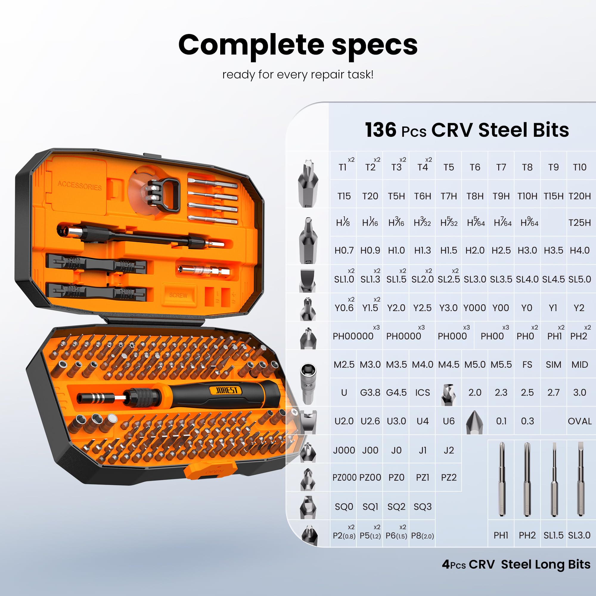 JOREST 152 in 1 Precision Screwdriver Set, Tool Gifts for Men, Magnetic Repair Tool Kit for Electronics, Macbook, Laptop, PC, RC, PS5, iphone,Jewelers, XBOX, Glasses