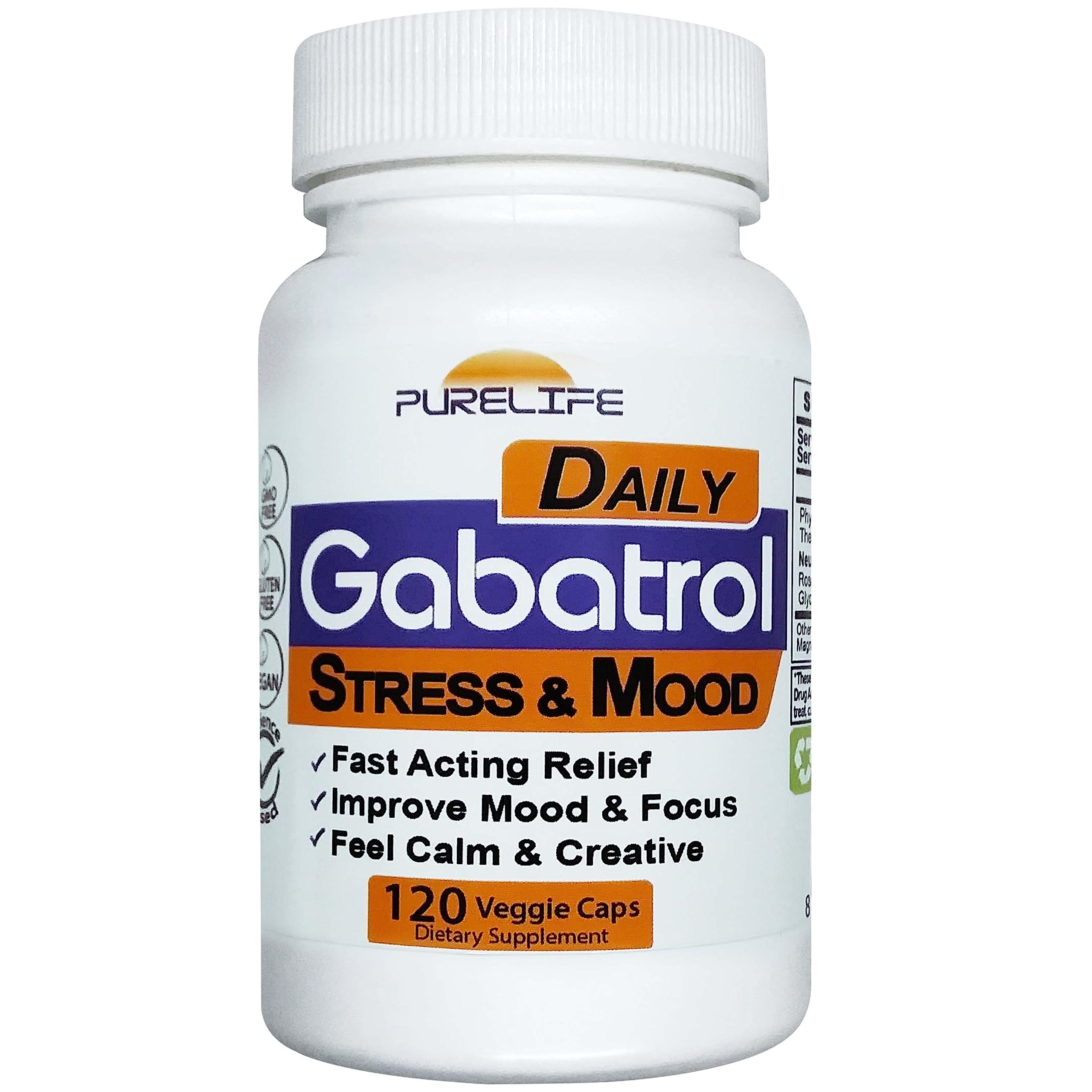 Gabatrol Daily – Plant Based GABA Supplement. Vegetarian and Vegan Friendly (120 Veggie Caps)