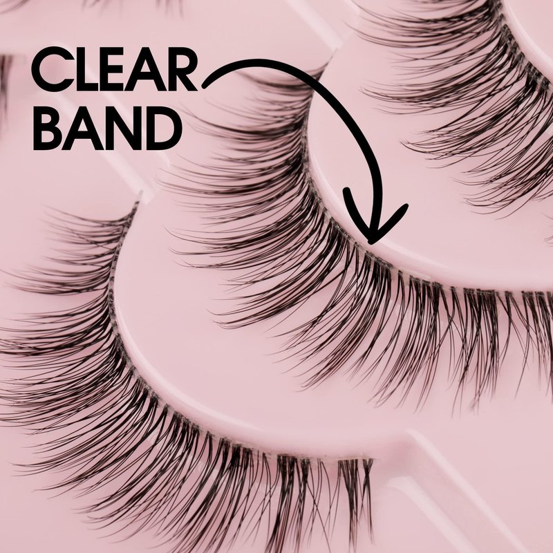 False Eyelashes 3D Lashes Natural Look Fake Eyelashes Clear Band 14mm lashes Soft Volume Lashes 10 Pairs Pack
