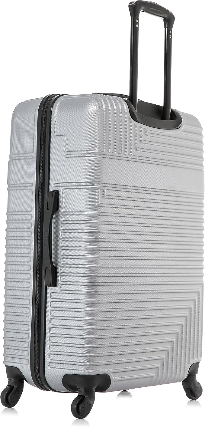 InUSA RESILIENCE Luggage with Spinner Wheels | Durable Lightweight Hardside Suitcase, Traveling Suitcases, Travel Bag with Handle and Trolley | 28-Inch Large Checked Luggage | Silver