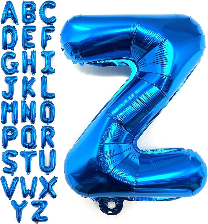 Lovoir 40 Inch Large Blue Letter Z Balloons Big Size Jumbo Mylar Foil Helium Balloon for Birthday Party Celebration Decorations Alphabet Blue Z
