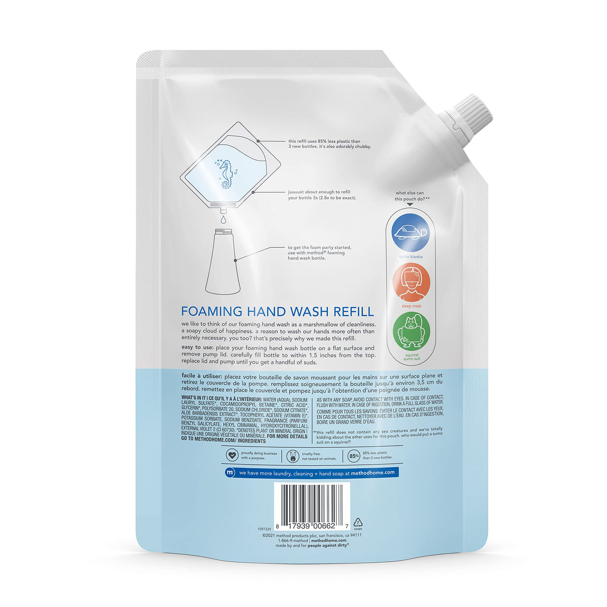 Method Foaming Hand Soap Refill, Sweet Water, 28 Fl Oz (Pack of 3)
