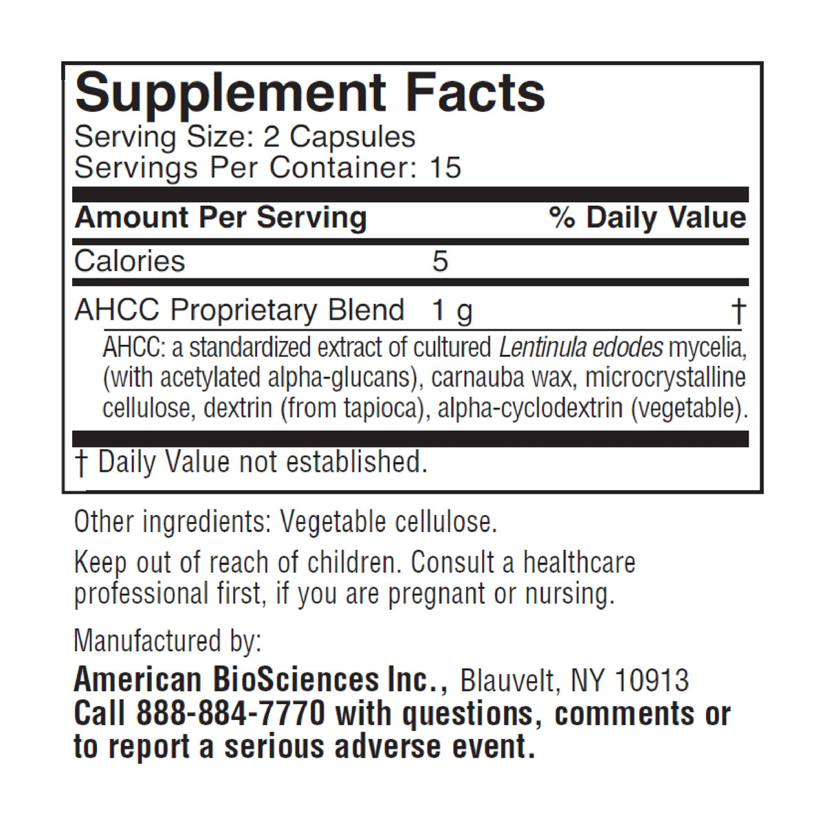 American BioSciences ImmPower AHCC Mushroom Supplement 6-Pack, Enhanced Immune Support, Natural Killer Cell Activity and Cytokine Production, 30 Vegetarian Capsules, 500 milligrams per Capsule