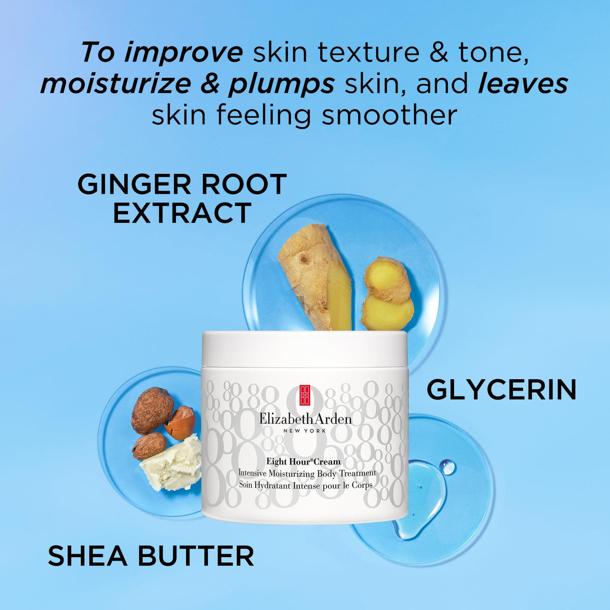 Elizabeth Arden Eight Hour Cream Intensive Moisturizing Body Treatment, Hydrating Lotion for Dry Skin, Made with Shea Butter & Glycerin, 13.5 oz