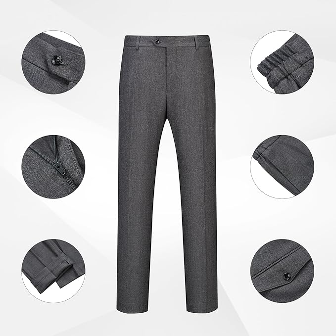 WULFUL Men's 2 Piece Slim Fit Suit Set One Button Blazer Jacket Pants Tuxedo Set for Party, Wedding and Business