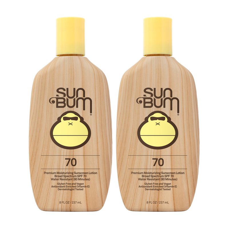 Sun Bum Original SPF 70 Sunscreen Lotion | Vegan and Hawaii 104 Act Compliant (Octinoxate & Oxybenzone Free) Broad Spectrum Moisturizing UVA/UVB Sunscreen with Vitamin E | 8 oz (Pack of 2)