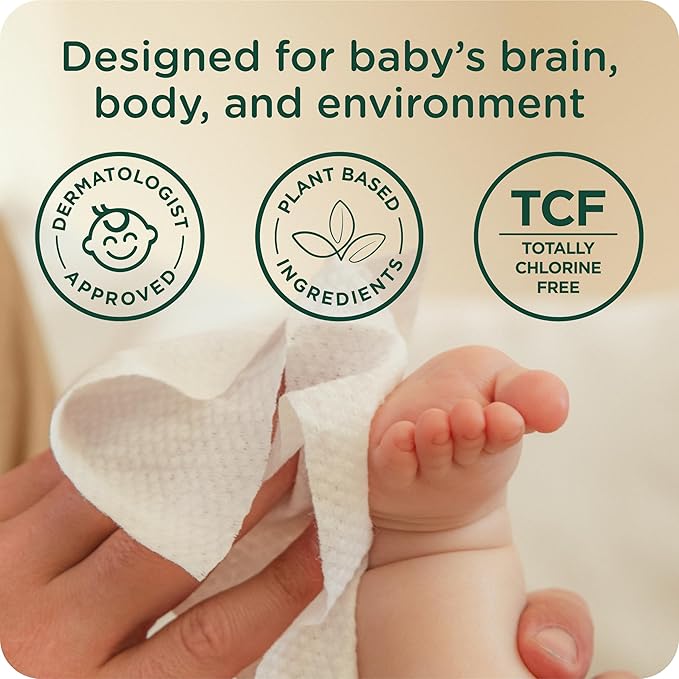 HealthyBaby Our Wet Wipes | EWG Verified Safe | 100% Water & Plant Based | Unscented & Safe for Sensitive Skin | Fragrance Free and Totally Chlorine Free (4 packs, 256 wipes)
