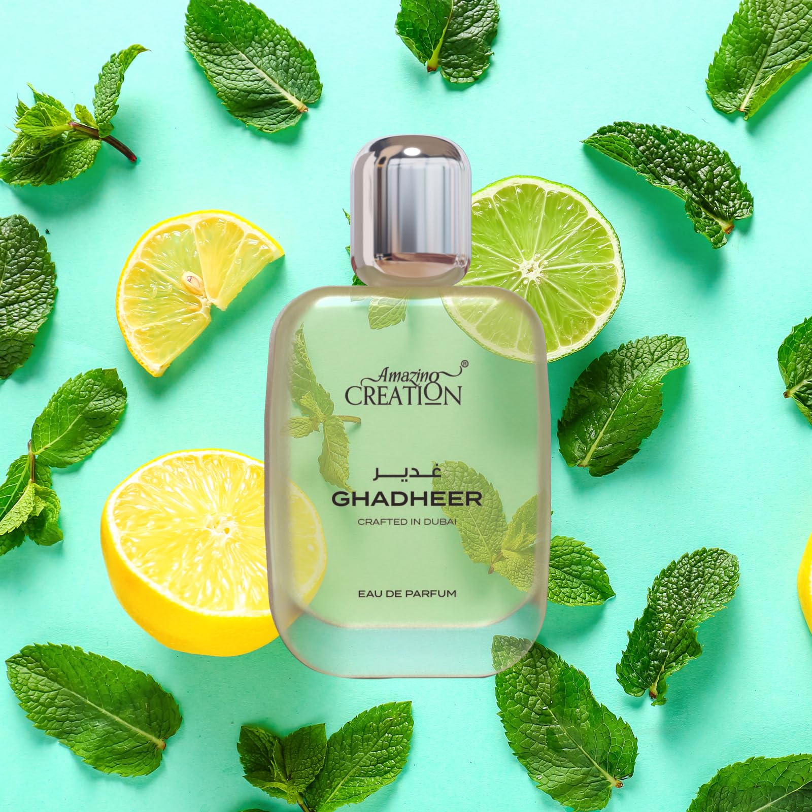 Amazing Creation Ghadheer Eau De Parfum, Citrus Aquatic Fragrance, Unisex, 3.4 FL OZ/100ml