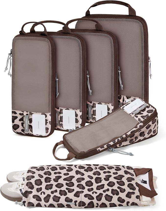 BAGSMART 6 Set /4 Set/2 Set Compression Packing Cubes for Travel, Lightweight Luggage Organizer Bags, Durable Space Saver Bags Travel Essentials