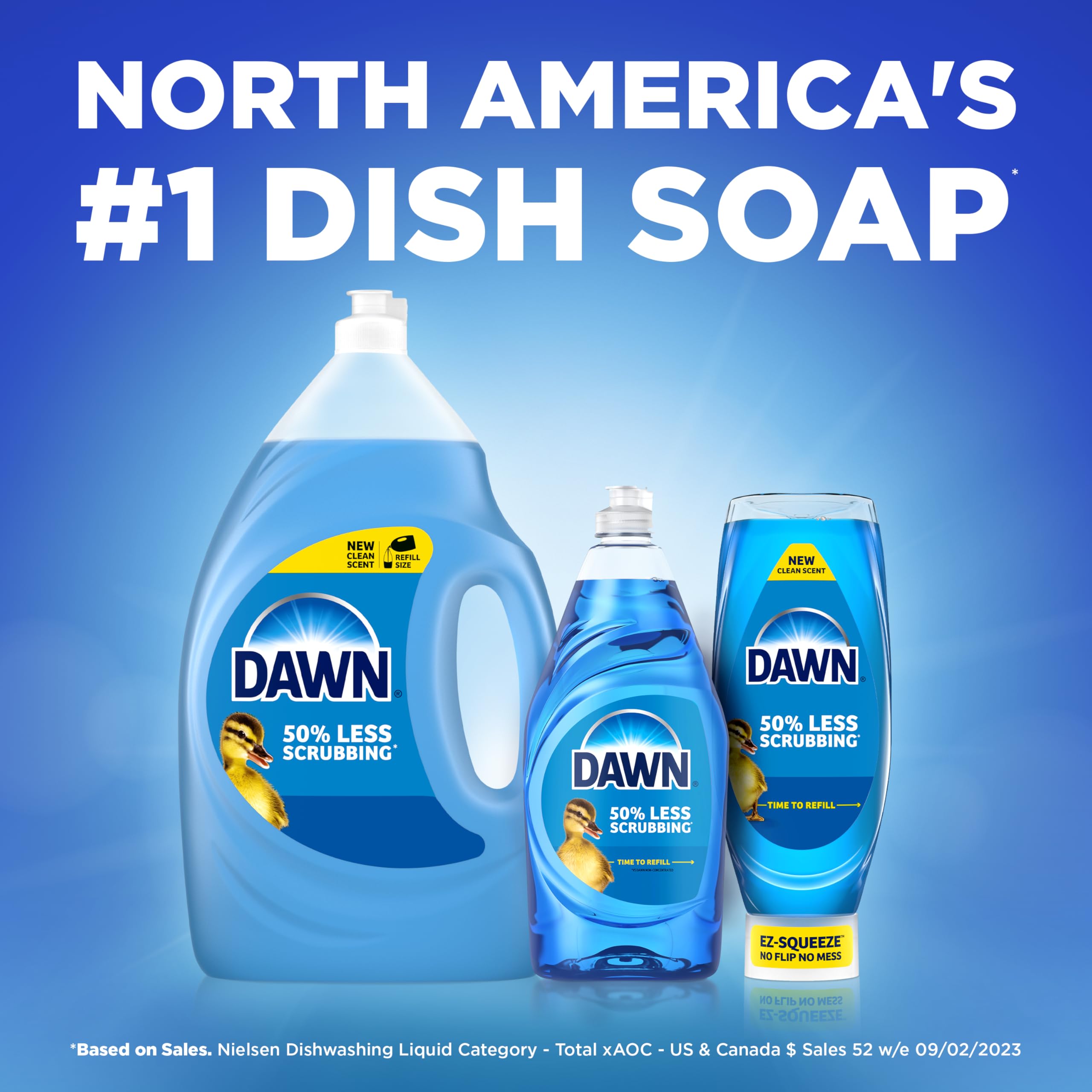 Dawn Ultra EZ-Squeeze Dish Soap Liquid, Dishwashing Liquid, Grease Removal, Upside Down Bottle, Original, 6x22 Fl Oz Bundle