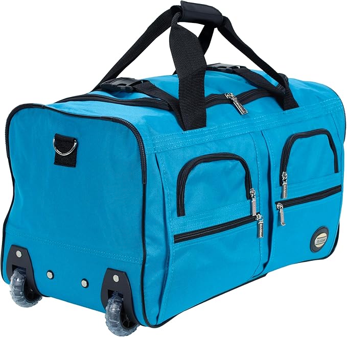 Rockland Rolling Duffel Bag, Black, 22"