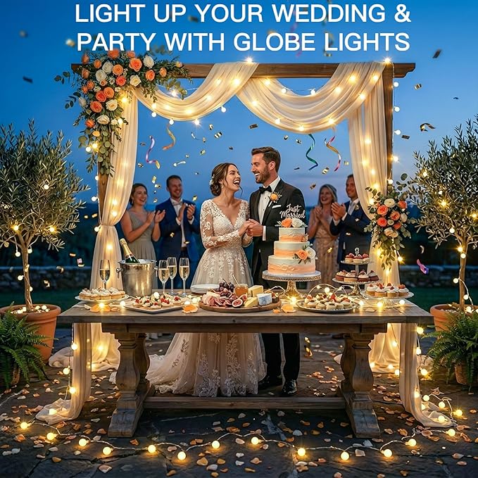 suddus String Lights for Bedroom, 33ft 100 Led Connectable Globe String Lights Indoor, Hanging Fairy Lights Plug in with Remote for Classroom, Room, Dorm, Outdoor, Christmas Tree Decor, Warm White