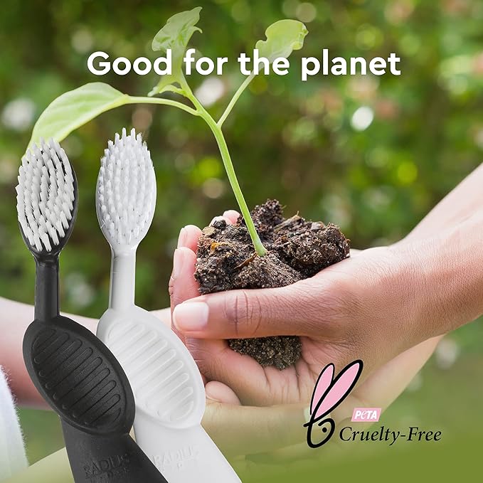 RADIUS Toothbrush, Flex Brush, Soft Bristles, Right Handed, Black Brush with Green Bristels, BPA Free & ADA Accepted, Pack of 1