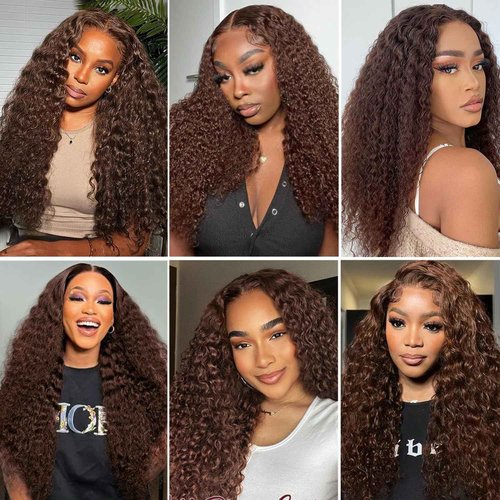 ONICE Wear And Go Glueless Wigs Human Hair Pre Plucked Pre Cut 5x5 HD Lace Closure Human Hair Wigs For Black Women Upgraded No Glue Deep Wave Lace Front Wigs Human Hair(Chocolate Brown,18Inch)