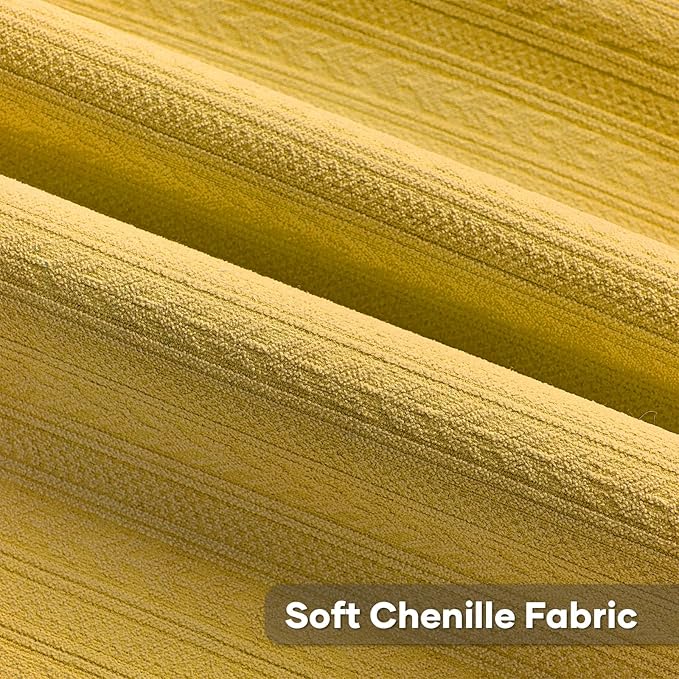 FUTEI Mustard Yellow Decorative Throw Pillow Covers 12x20 Inch Set of 2,Soft Cozy Wheat Ear Striped Patterns Lumbar Pillow Cases,Modern Home Decor for Couch Bed Living Room