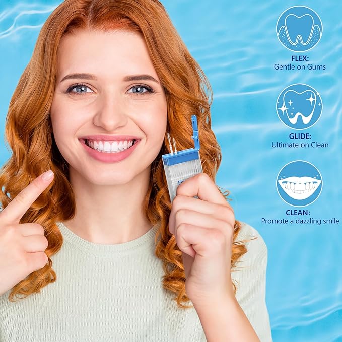Brushpicks Interdental Toothpicks,Soft Bristle Dental Floss Picks Toothpicks,Helps Removes Plaque and Debris Between Your Teeth 600PCS (Pack of 5) Orange