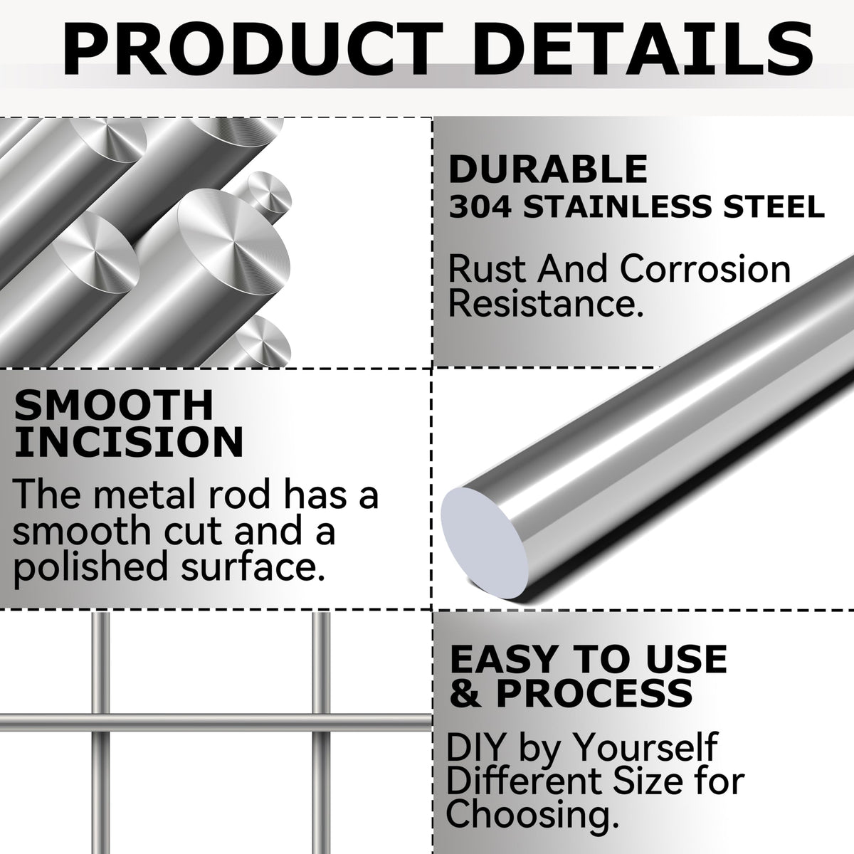 20pcs 2.5MM X 400MM 304 Stainless Steel Round Rods,Metal Solid Shaft Rods (20, 2.5MM X 400)