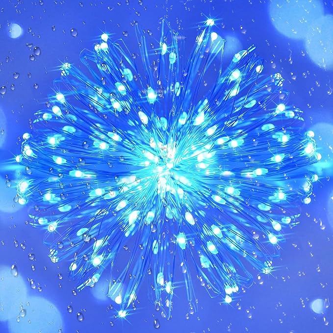 Joomer Fairy String Lights 33FT 100 LEDs Plug in Fairy Lights Indoor Copper Wire String Light DIY for Bedroom, Parties, Wedding, Christmas, Outdoor, Indoor Decoration (Blue, Non-Connectable)