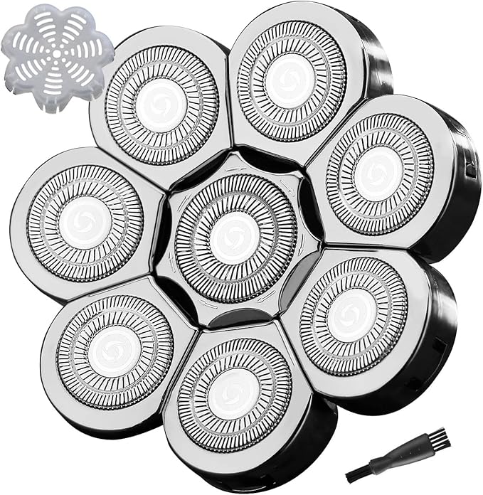 WAHFOX 8 Blades Head Shaver Replacement - Electric Razor With 8D Head Blade for Electric Shaver
