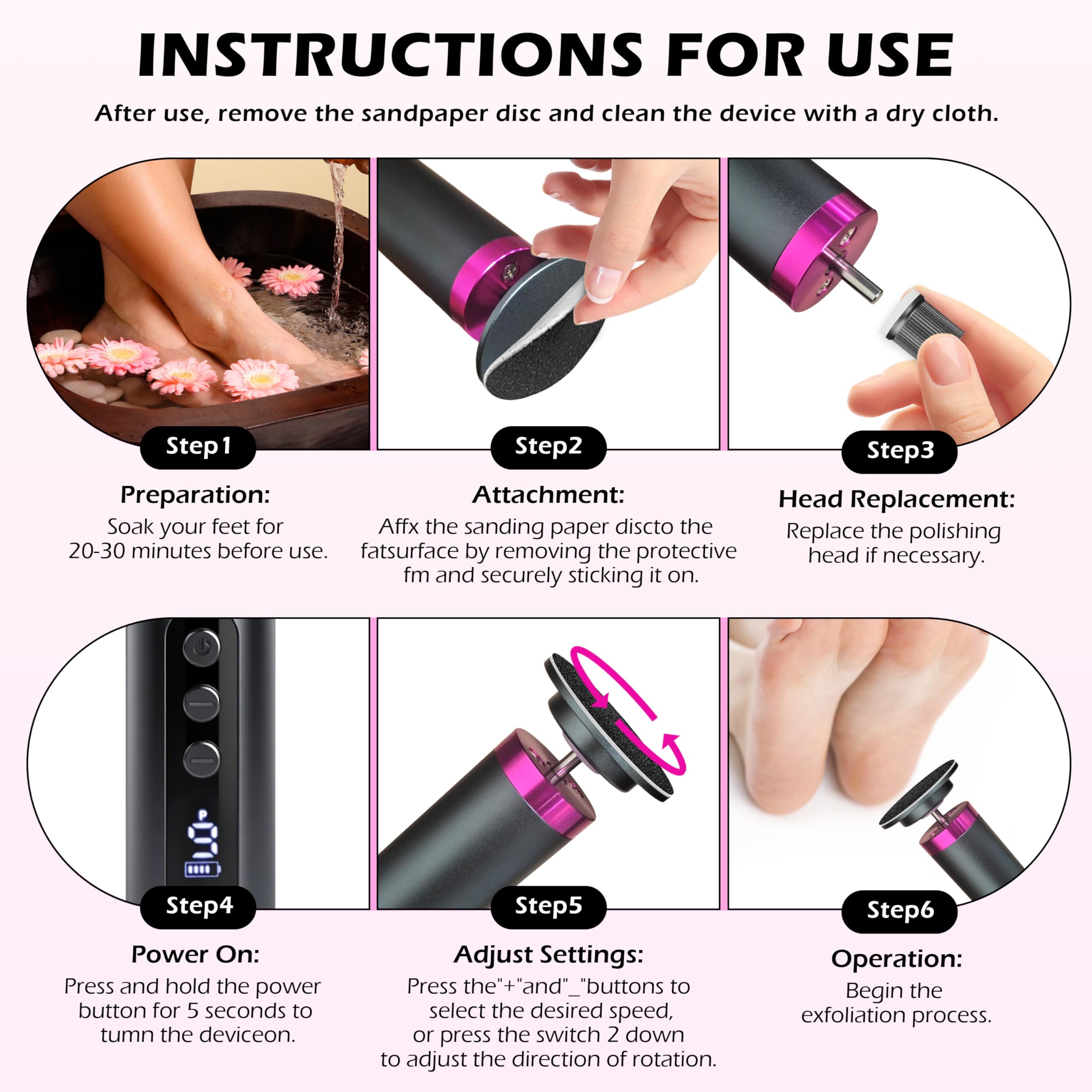 Electric Foot Callus Remover, LED Display Electric Foot File Tool for Dead Skin Professional Pedicure Machine with 9 Speeds and 30Pcs Sandpaper Discs Rechargeable Foot Scrubber