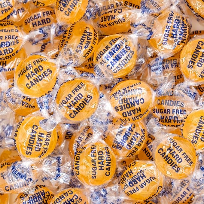 Sugar-Free Butterscotch Hard Candy - 1 Pound Pack (About 75 Count) - Individually Wrapped