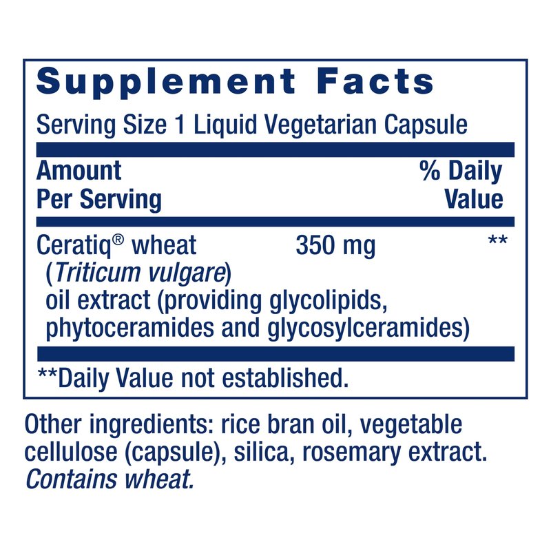 Life Extension Skin Restoring Ceramides* – Wheat Oil Extract – Hydrates & Smooths the Appearance of Fine Lines & Wrinkles – Gluten-Free, Non-GMO, 1-Daily, Vegetarian – 30 Liquid Capsules