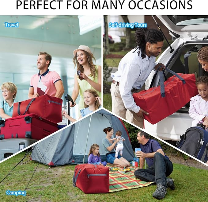 iFARADAY 2 Packs Foldable Duffel Bag 30" / 75L Lightweight with Water Rresistant for Travel